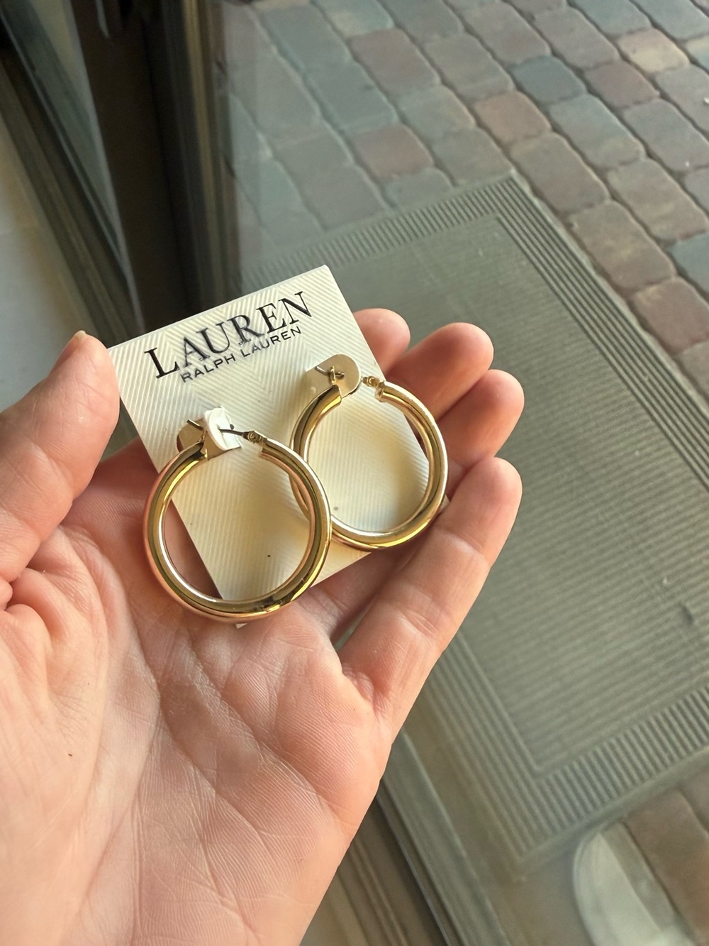 Ralph Lauren Shiny Gold Hoop Earrings